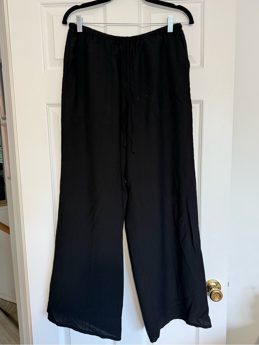 Zara Wide Leg Drawstring Pants | Black | Women’s M